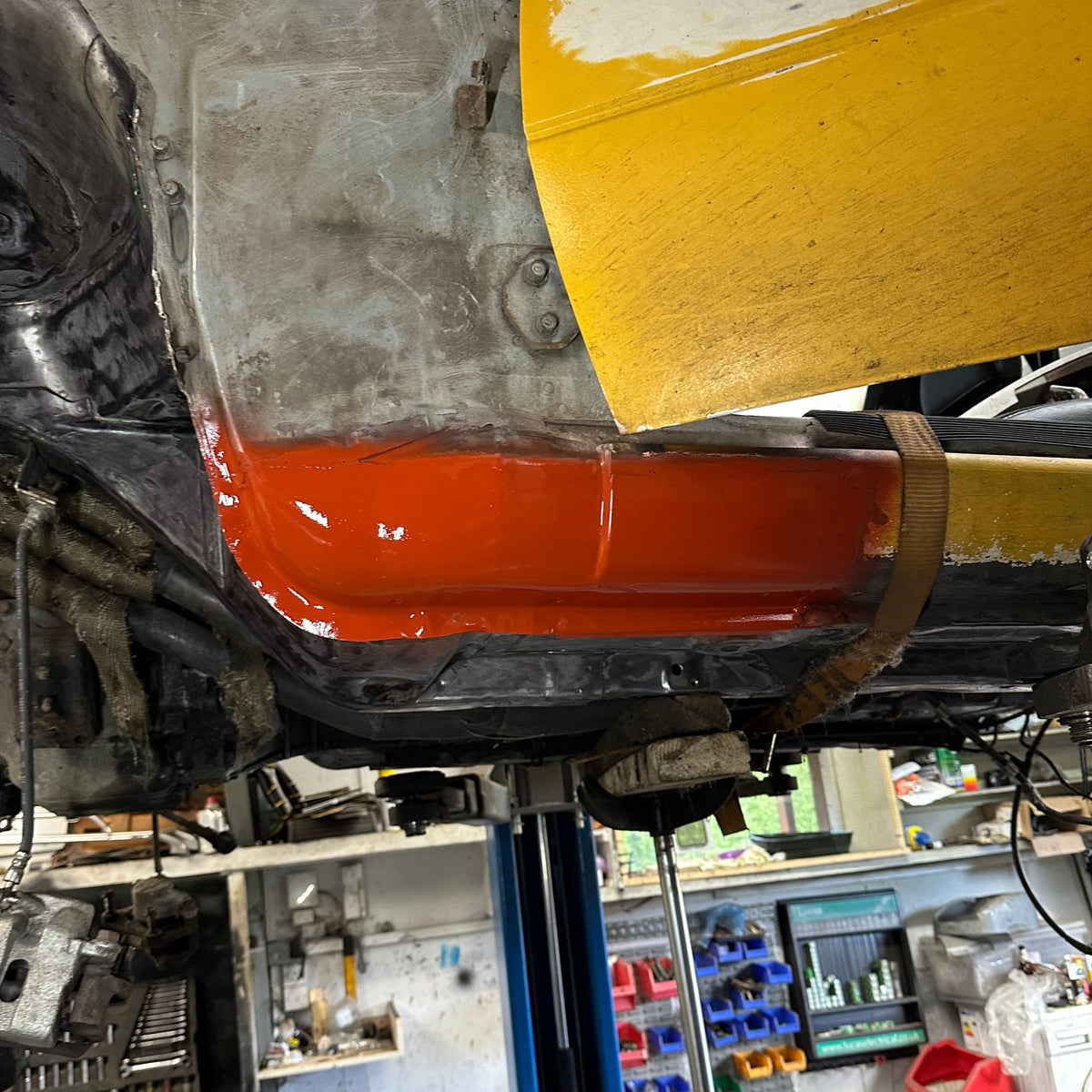 Automotive garage workshop detail