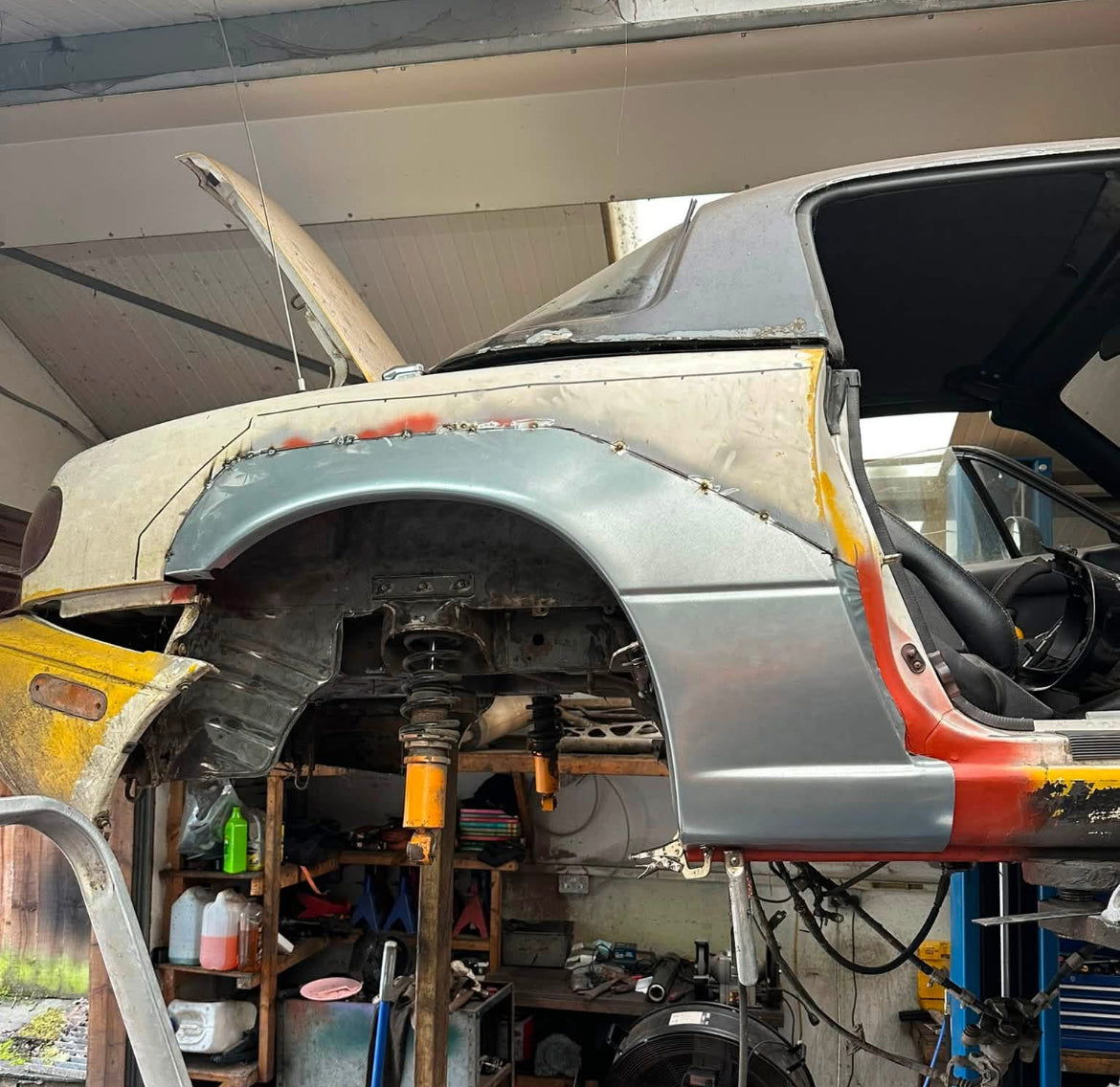 Automotive garage workshop detail