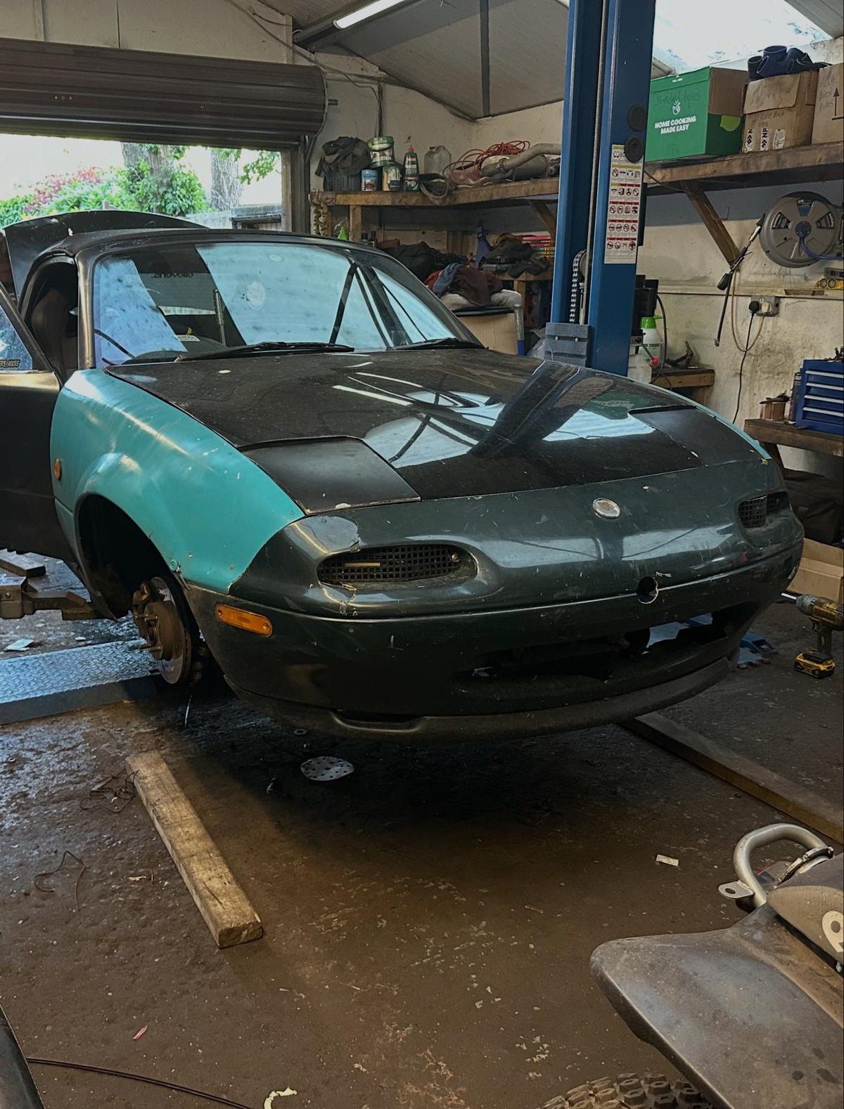 Automotive garage workshop detail